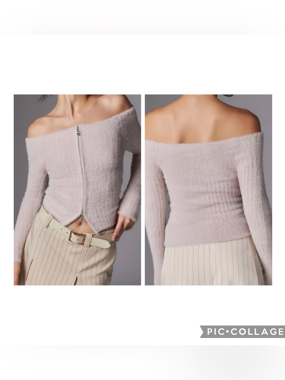 URBAN OUTFITTERS SILENCE + NOISE Womenβs Soft Pink ASHLEY Off Shoulder Sweater S